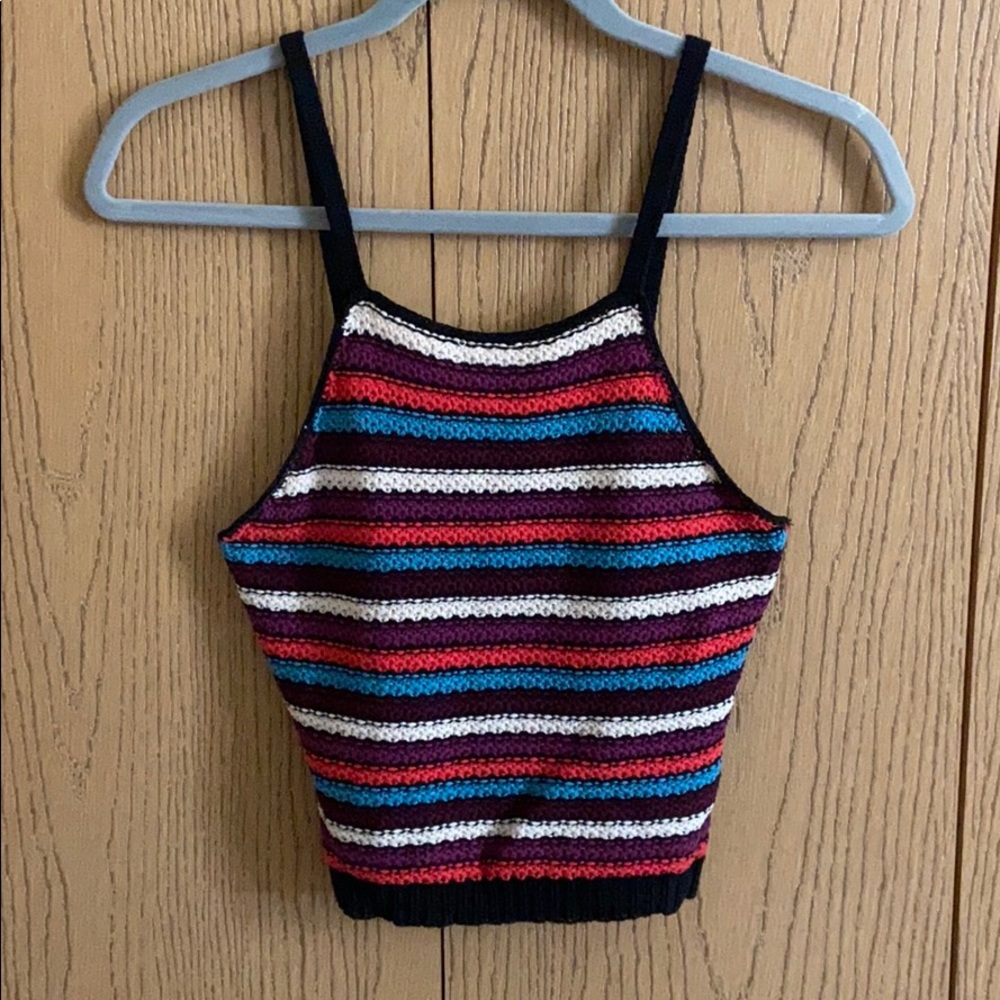 Sweater knit crop tank top.